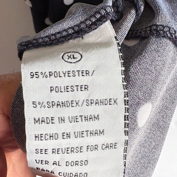 Polka Dot Navy Peplum Dress XL - Picture 7 of 7